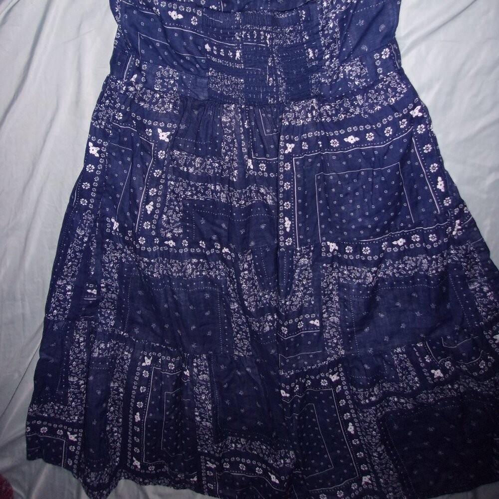 size xxl  womens blue print strapless dress summer 2x 2 x sun - Picture 5 of 5